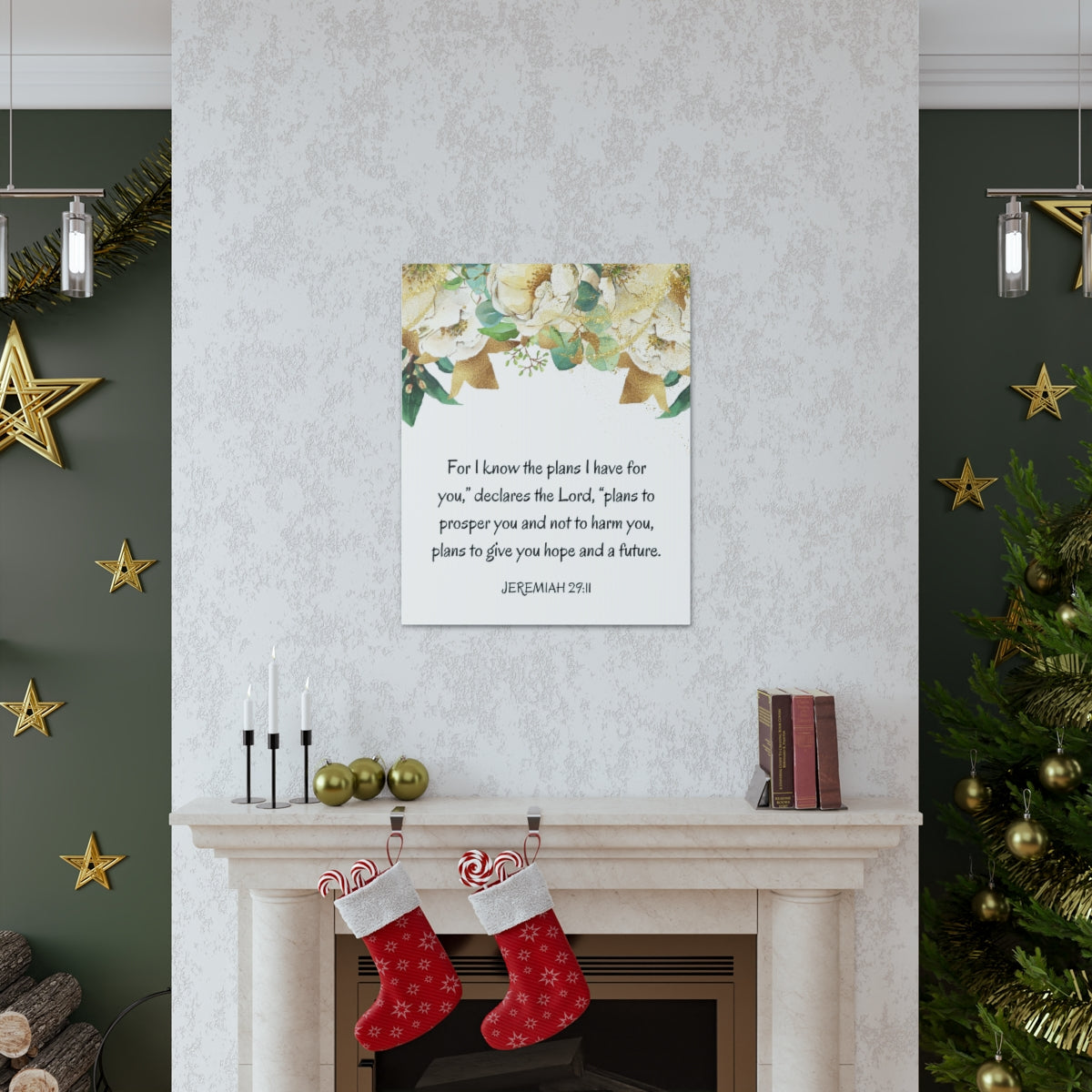 Scripture Walls Declares The Lord Jeremiah 29:11 Bible Verse Canvas Christian Wall Art Ready to Hang Unframed-Express Your Love Gifts
