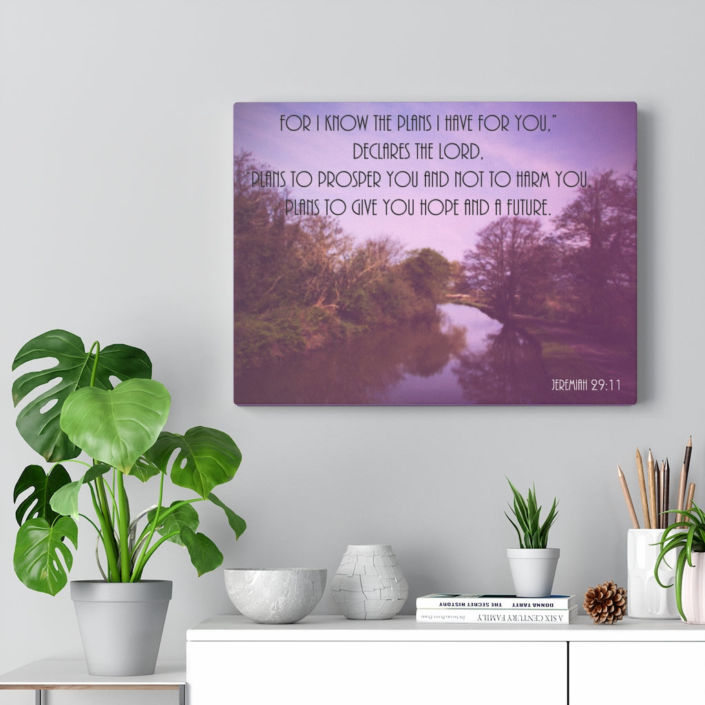 Scripture Walls DeclAres The Lord Jeremiah 29:11 Purple Bible Verse Canvas Christian Wall Art Ready to Hang Unframed-Express Your Love Gifts