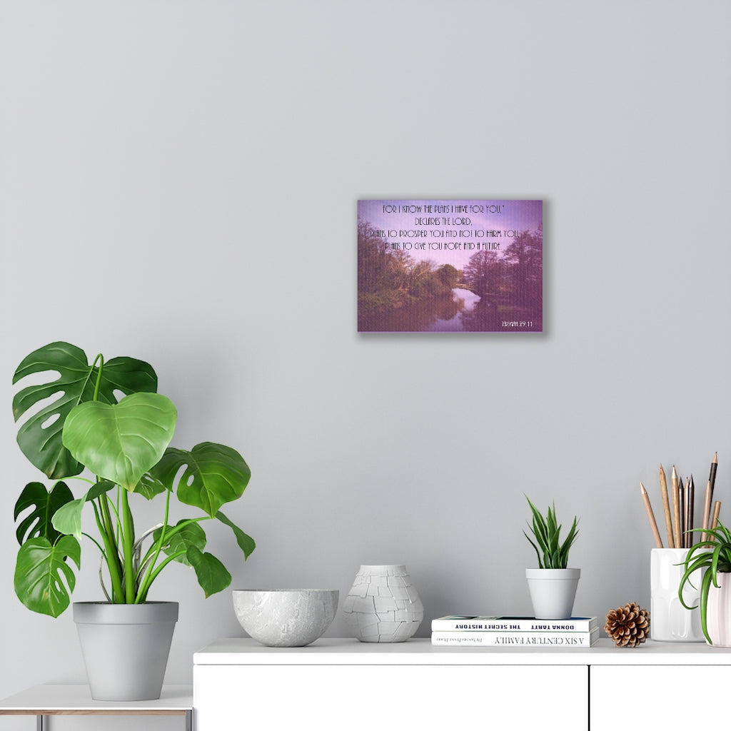 Scripture Walls DeclAres The Lord Jeremiah 29:11 Purple Bible Verse Canvas Christian Wall Art Ready to Hang Unframed-Express Your Love Gifts