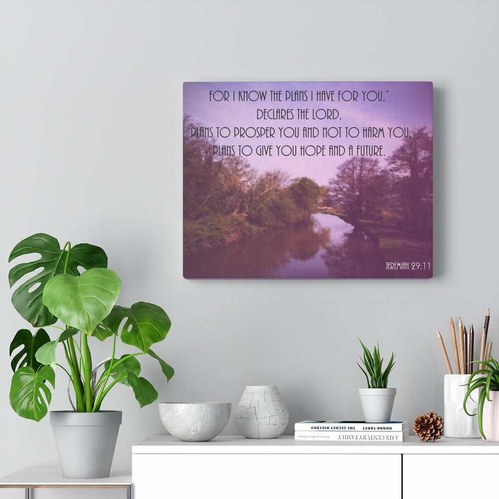 Scripture Walls DeclAres The Lord Jeremiah 29:11 Purple Bible Verse Canvas Christian Wall Art Ready to Hang Unframed-Express Your Love Gifts