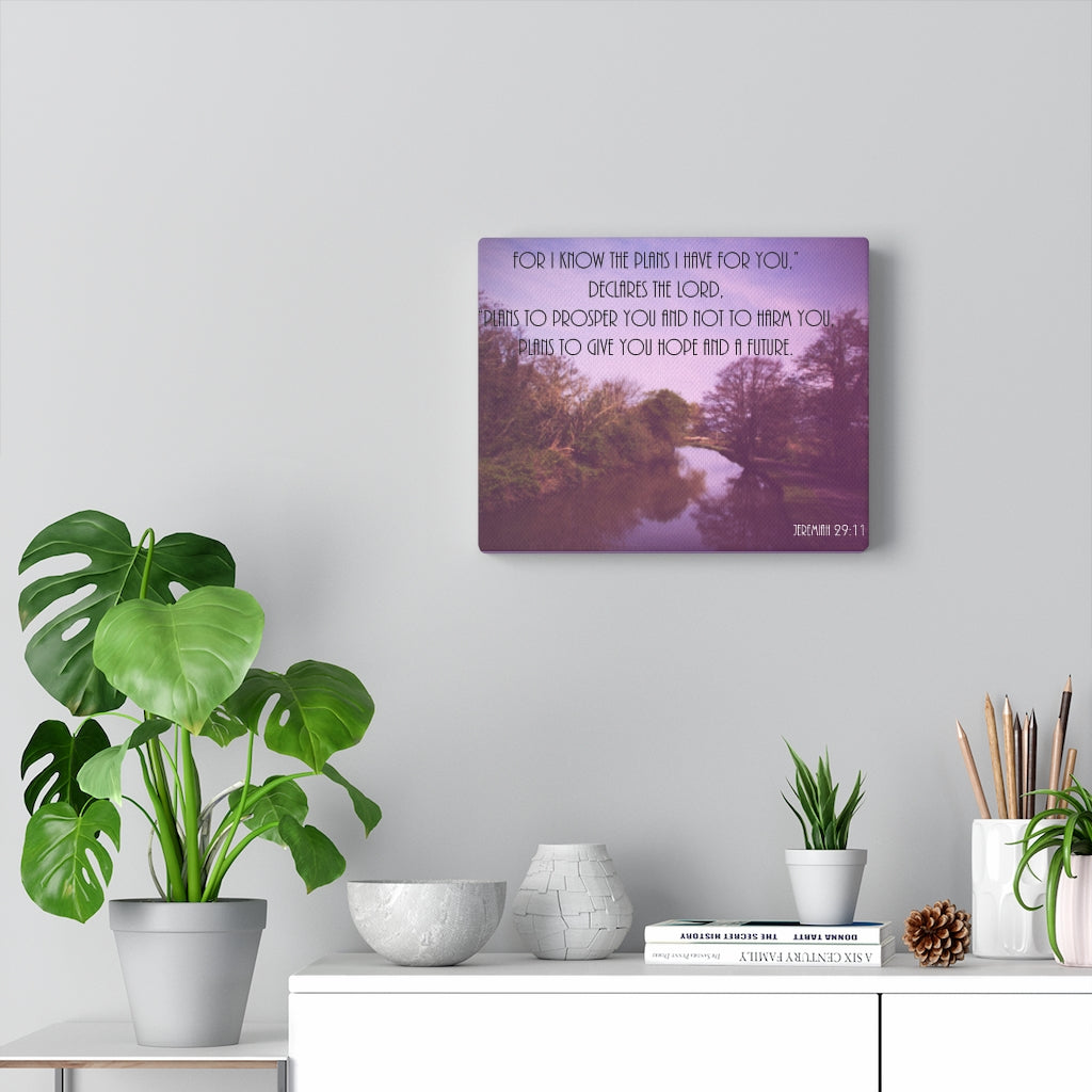 Scripture Walls DeclAres The Lord Jeremiah 29:11 Purple Bible Verse Canvas Christian Wall Art Ready to Hang Unframed-Express Your Love Gifts