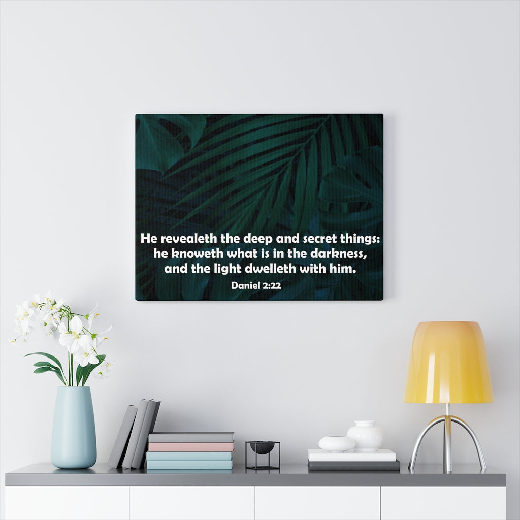 Scripture Walls Deep and Secret Things Daniel 2:22 Bible Verse Canvas Christian Wall Art Ready to Hang Unframed-Express Your Love Gifts