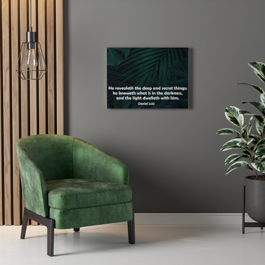 Scripture Walls Deep and Secret Things Daniel 2:22 Bible Verse Canvas Christian Wall Art Ready to Hang Unframed-Express Your Love Gifts