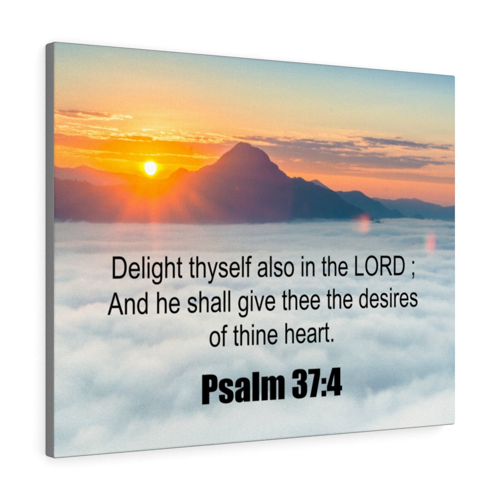 Scripture Walls Delight Thyself Psalm 37:4 Bible Verse Canvas Christian Wall Art Ready to Hang Unframed-Express Your Love Gifts