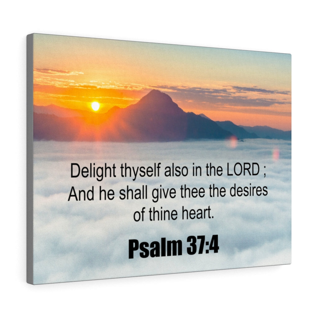 Scripture Walls Delight Thyself Psalm 37:4 Bible Verse Canvas Christian Wall Art Ready to Hang Unframed-Express Your Love Gifts