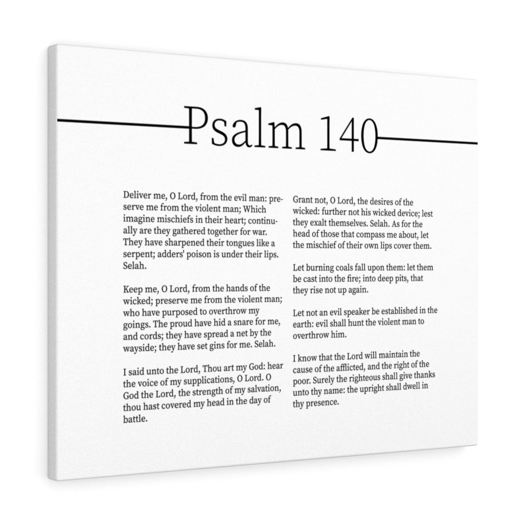 Scripture Walls Deliverance From Evil Men Psalm 140 Bible Verse Canvas Christian Wall Art Ready to Hang Unframed-Express Your Love Gifts