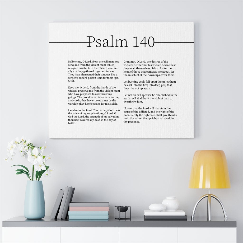 Scripture Walls Deliverance From Evil Men Psalm 140 Bible Verse Canvas Christian Wall Art Ready to Hang Unframed-Express Your Love Gifts