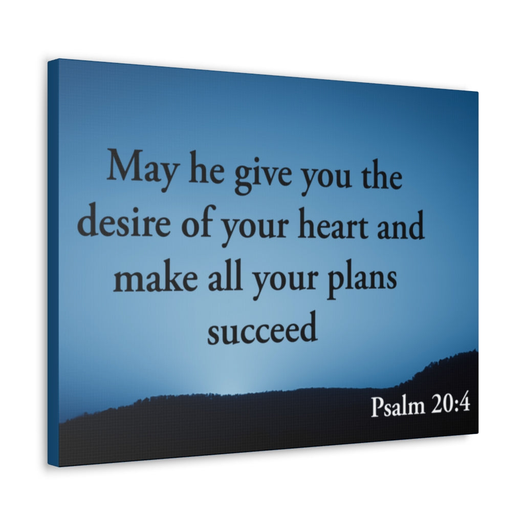 Scripture Walls Desire Of Your Heart Psalm 20:4 Bible Verse Canvas Christian Wall Art Ready to Hang Unframed-Express Your Love Gifts