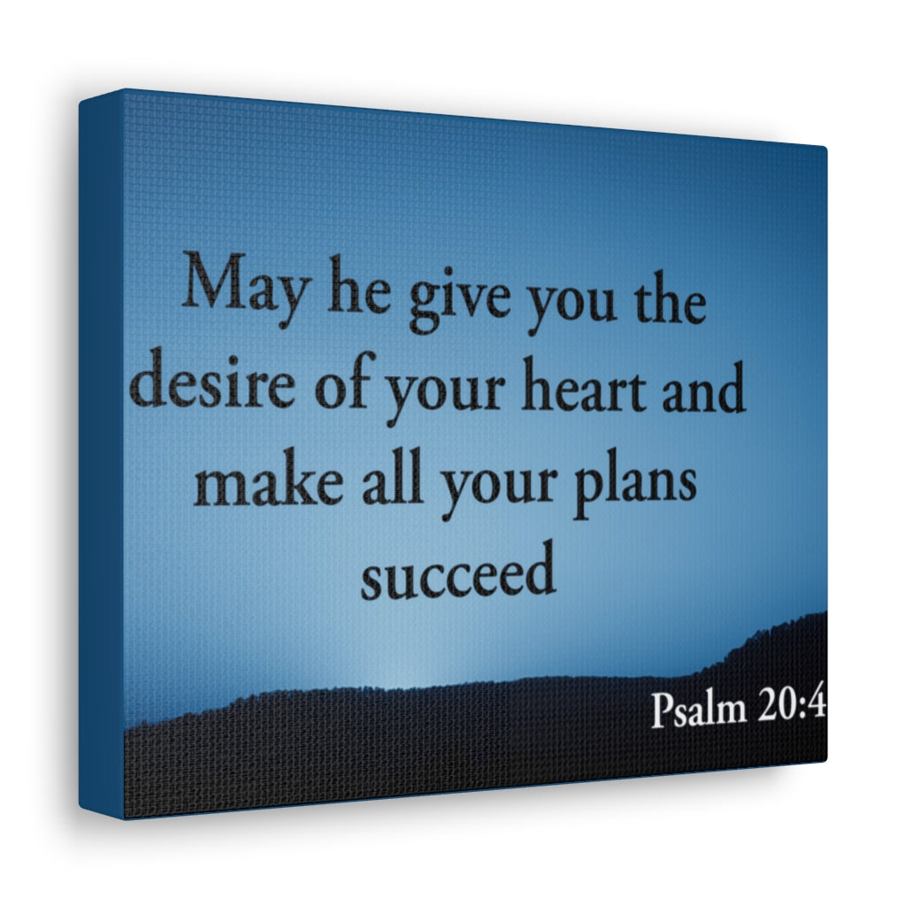 Scripture Walls Desire Of Your Heart Psalm 20:4 Bible Verse Canvas Christian Wall Art Ready to Hang Unframed-Express Your Love Gifts