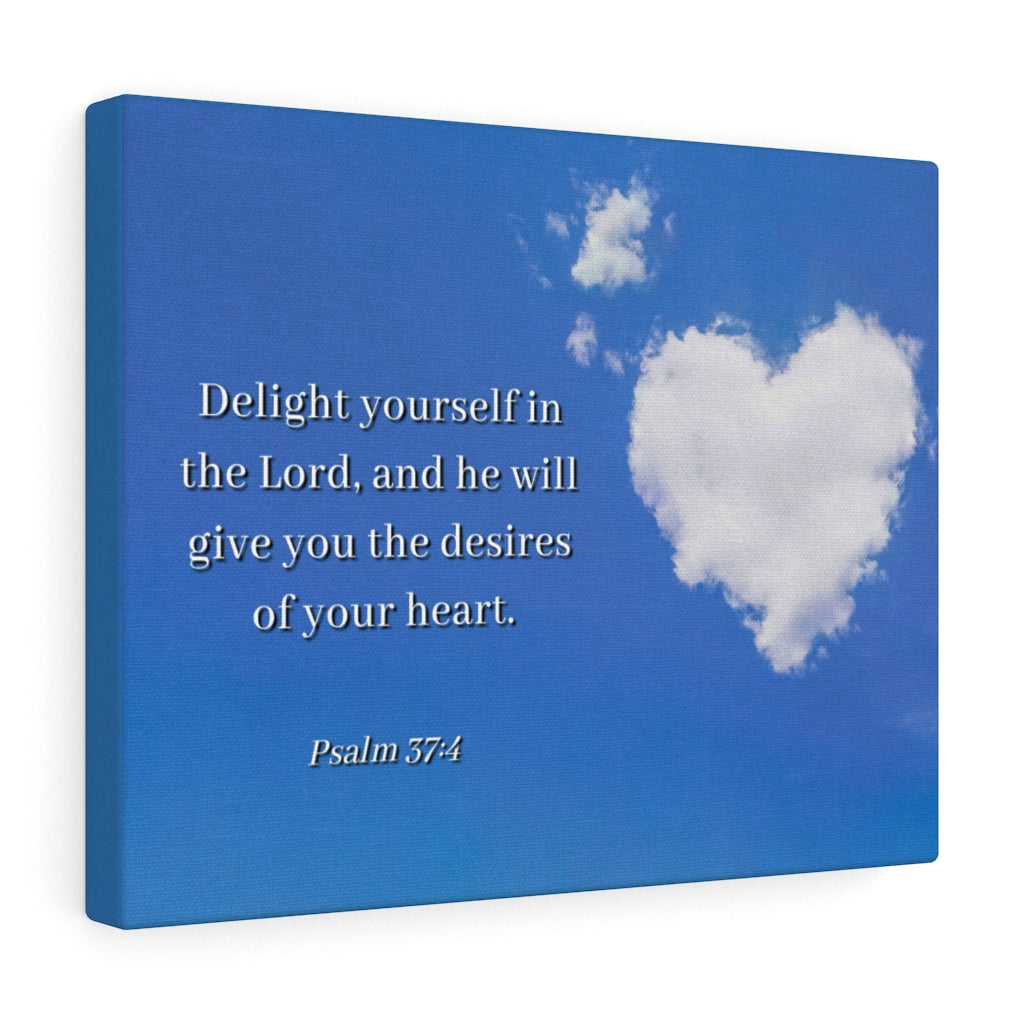 Scripture Walls Desires Of Heart Psalms 37:4 Bible Verse Canvas Christian Wall Art Ready to Hang Unframed-Express Your Love Gifts