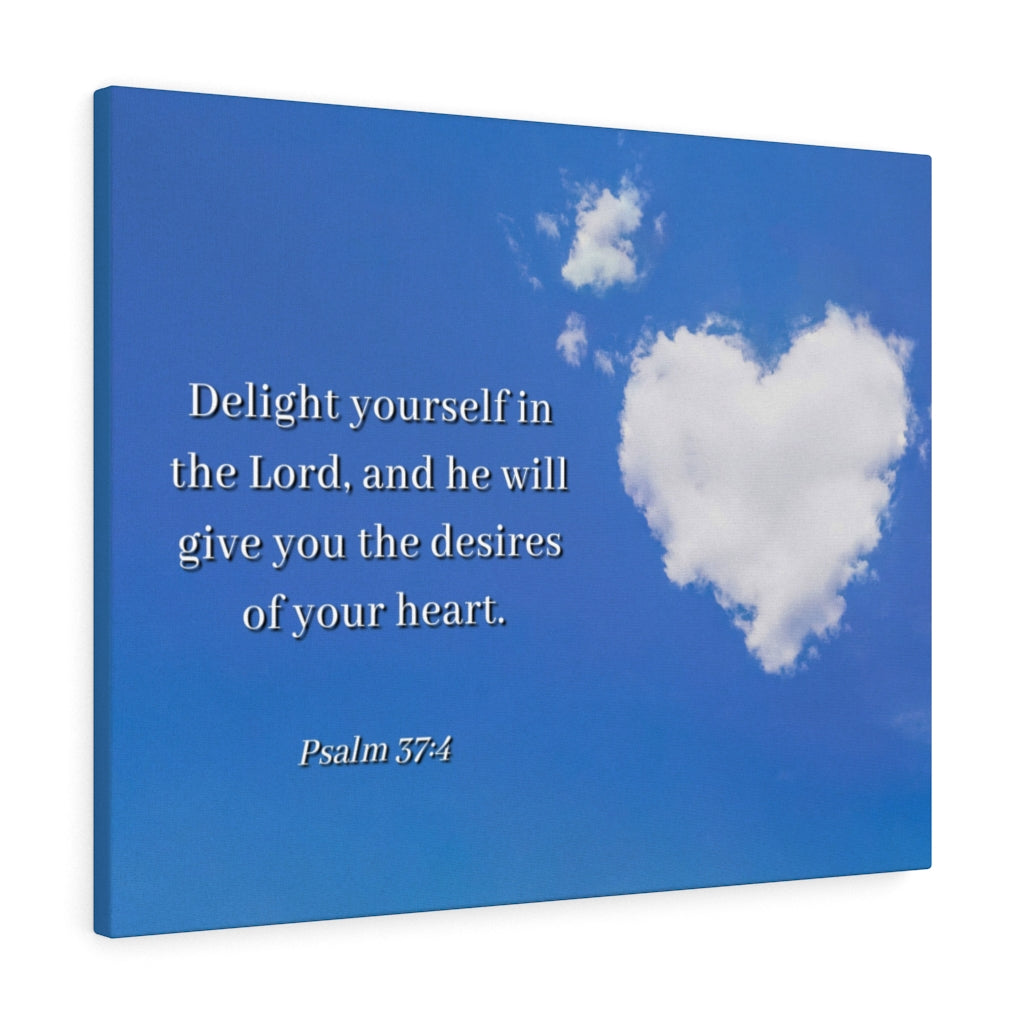 Scripture Walls Desires Of Heart Psalms 37:4 Bible Verse Canvas Christian Wall Art Ready to Hang Unframed-Express Your Love Gifts
