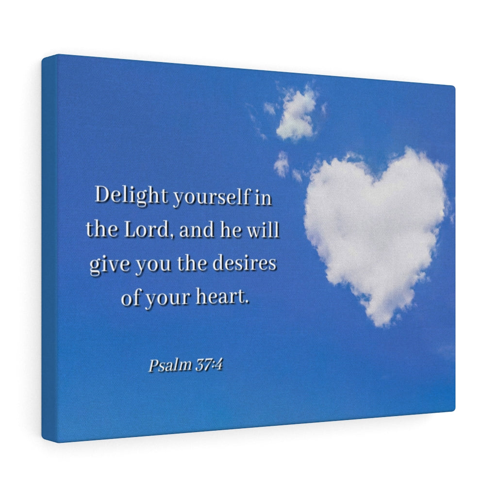 Scripture Walls Desires Of Heart Psalms 37:4 Bible Verse Canvas Christian Wall Art Ready to Hang Unframed-Express Your Love Gifts