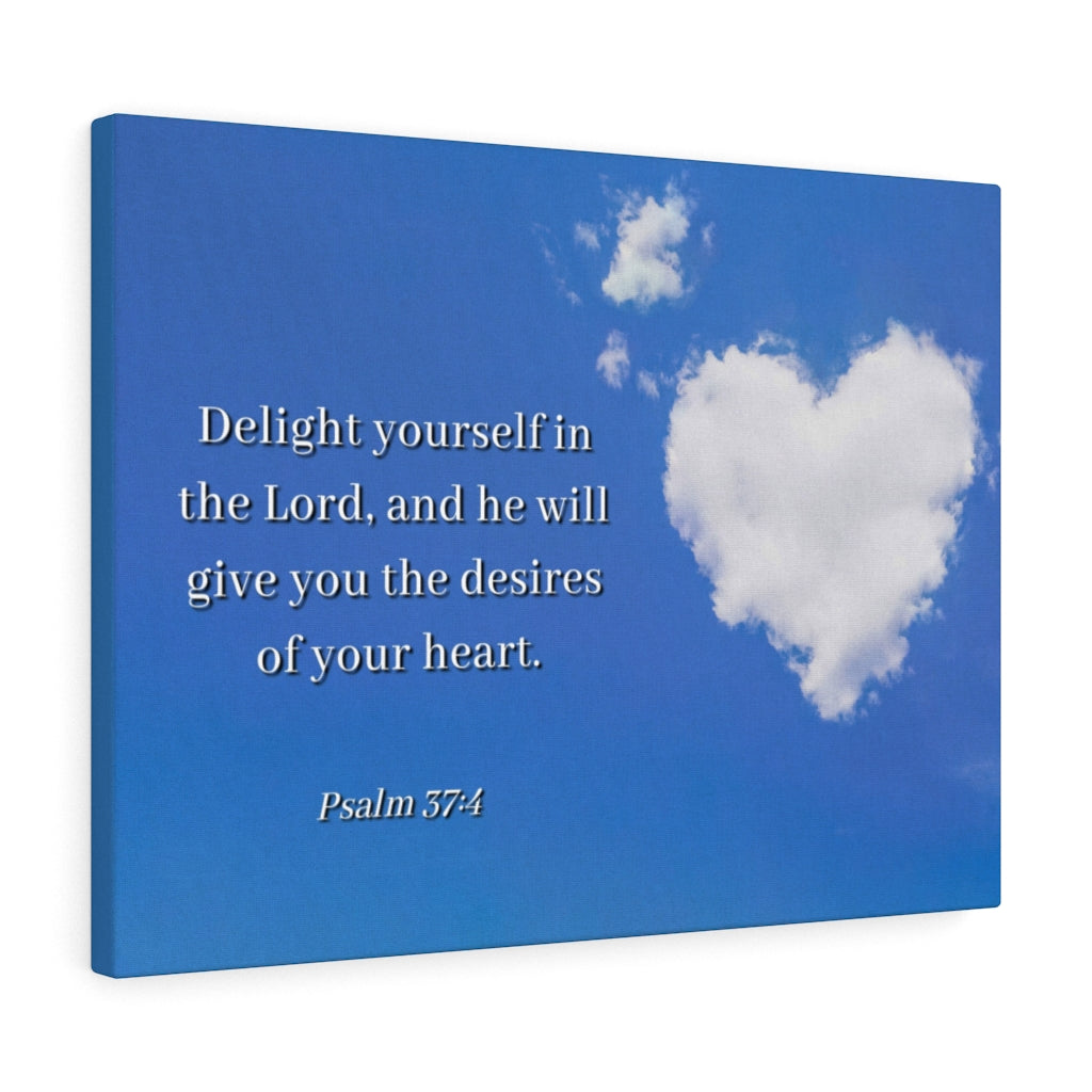 Scripture Walls Desires Of Heart Psalms 37:4 Bible Verse Canvas Christian Wall Art Ready to Hang Unframed-Express Your Love Gifts