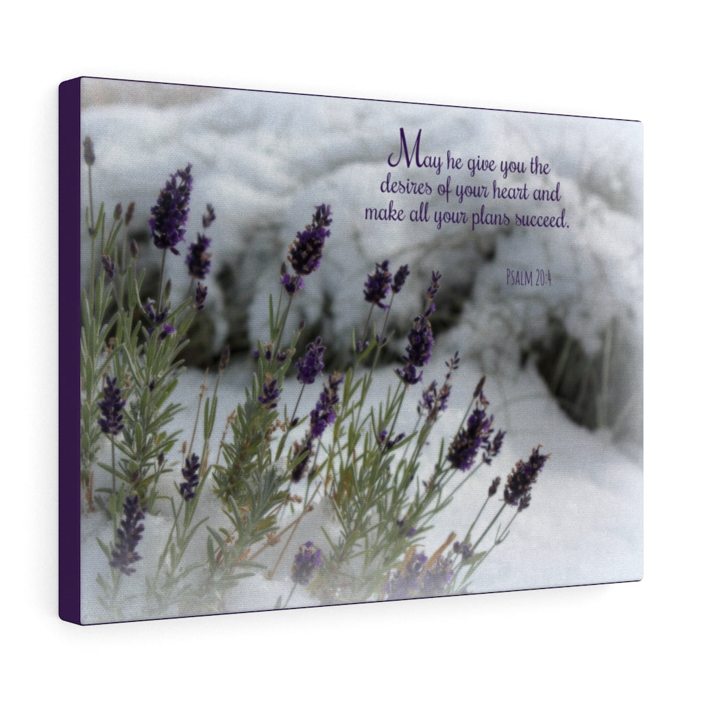 Scripture Walls Desires Of Your Heart Psalm 20:4 Bible Verse Canvas Christian Wall Art Ready to Hang Unframed-Express Your Love Gifts