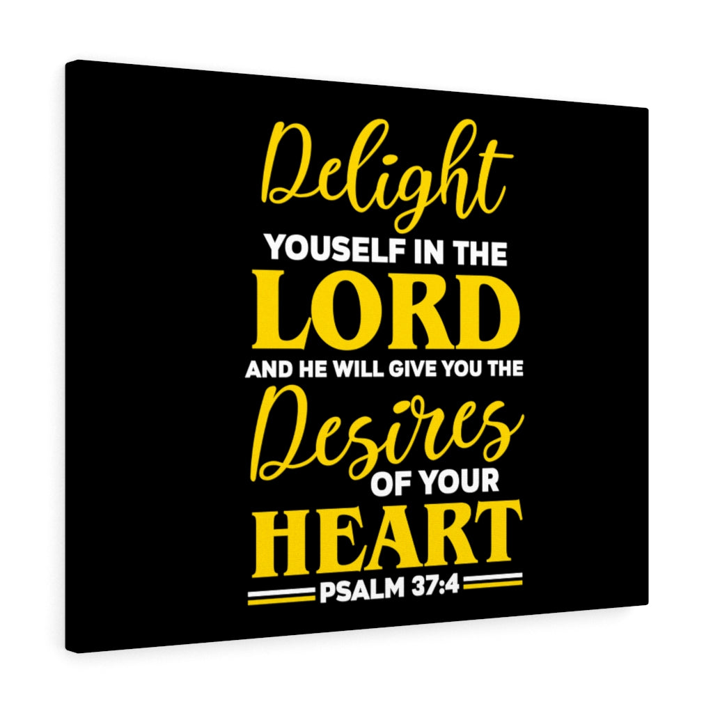 Scripture Walls Desires Of Your Heart Psalm 37:4 Bible Verse Canvas Christian Wall Art Ready to Hang Unframed-Express Your Love Gifts