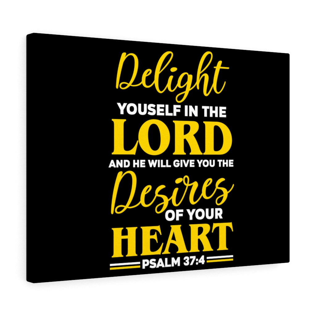 Scripture Walls Desires Of Your Heart Psalm 37:4 Bible Verse Canvas Christian Wall Art Ready to Hang Unframed-Express Your Love Gifts