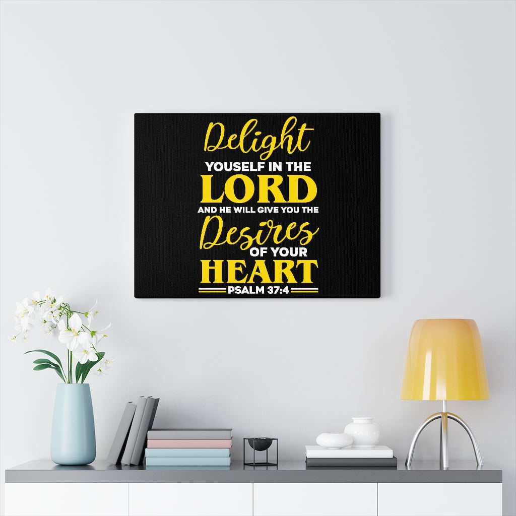 Scripture Walls Desires Of Your Heart Psalm 37:4 Bible Verse Canvas Christian Wall Art Ready to Hang Unframed-Express Your Love Gifts