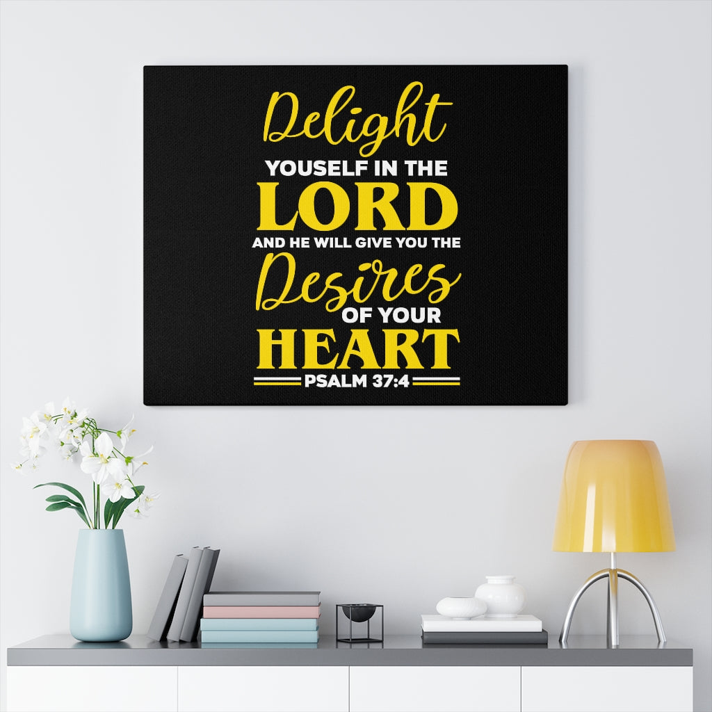 Scripture Walls Desires Of Your Heart Psalm 37:4 Bible Verse Canvas Christian Wall Art Ready to Hang Unframed-Express Your Love Gifts