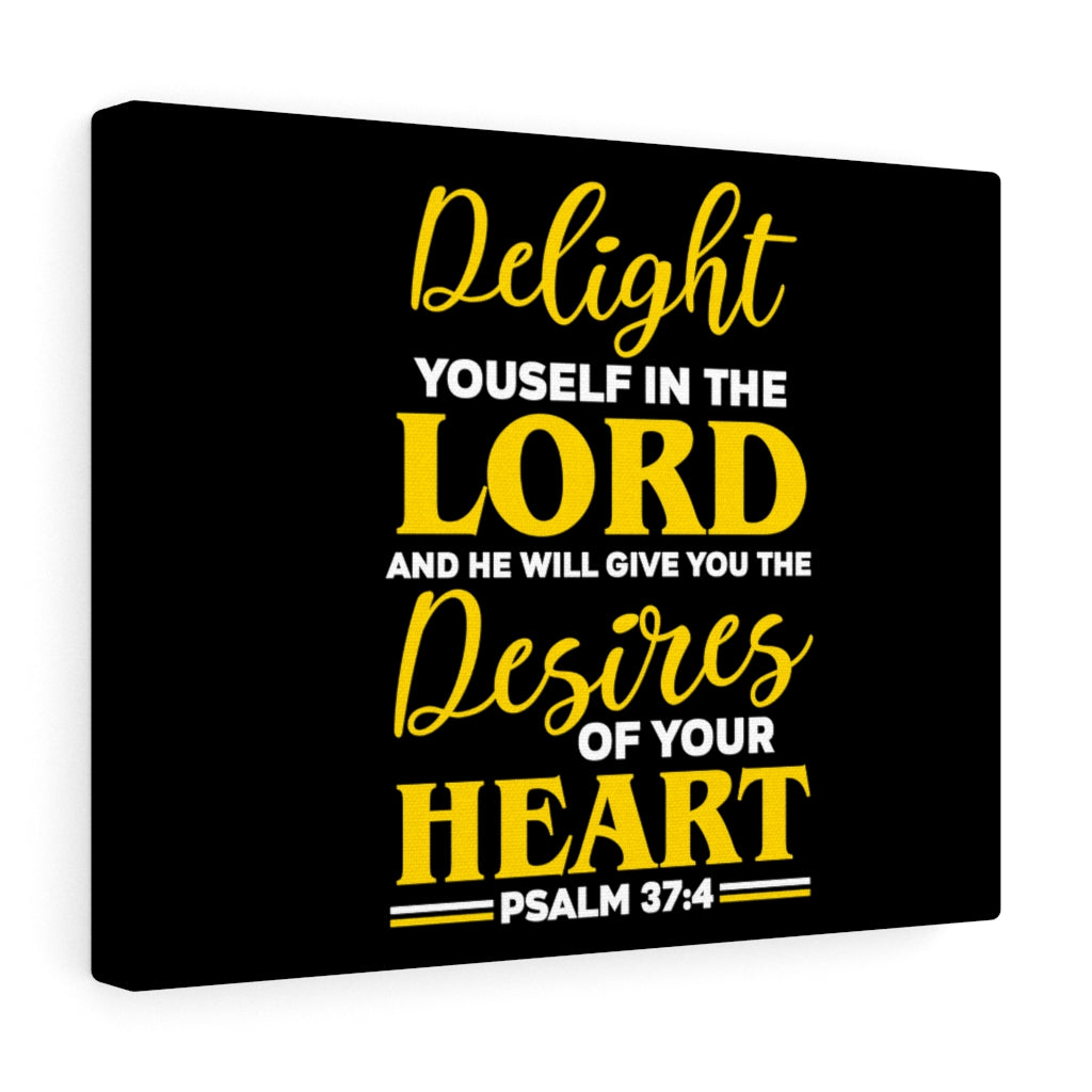 Scripture Walls Desires Of Your Heart Psalm 37:4 Bible Verse Canvas Christian Wall Art Ready to Hang Unframed-Express Your Love Gifts