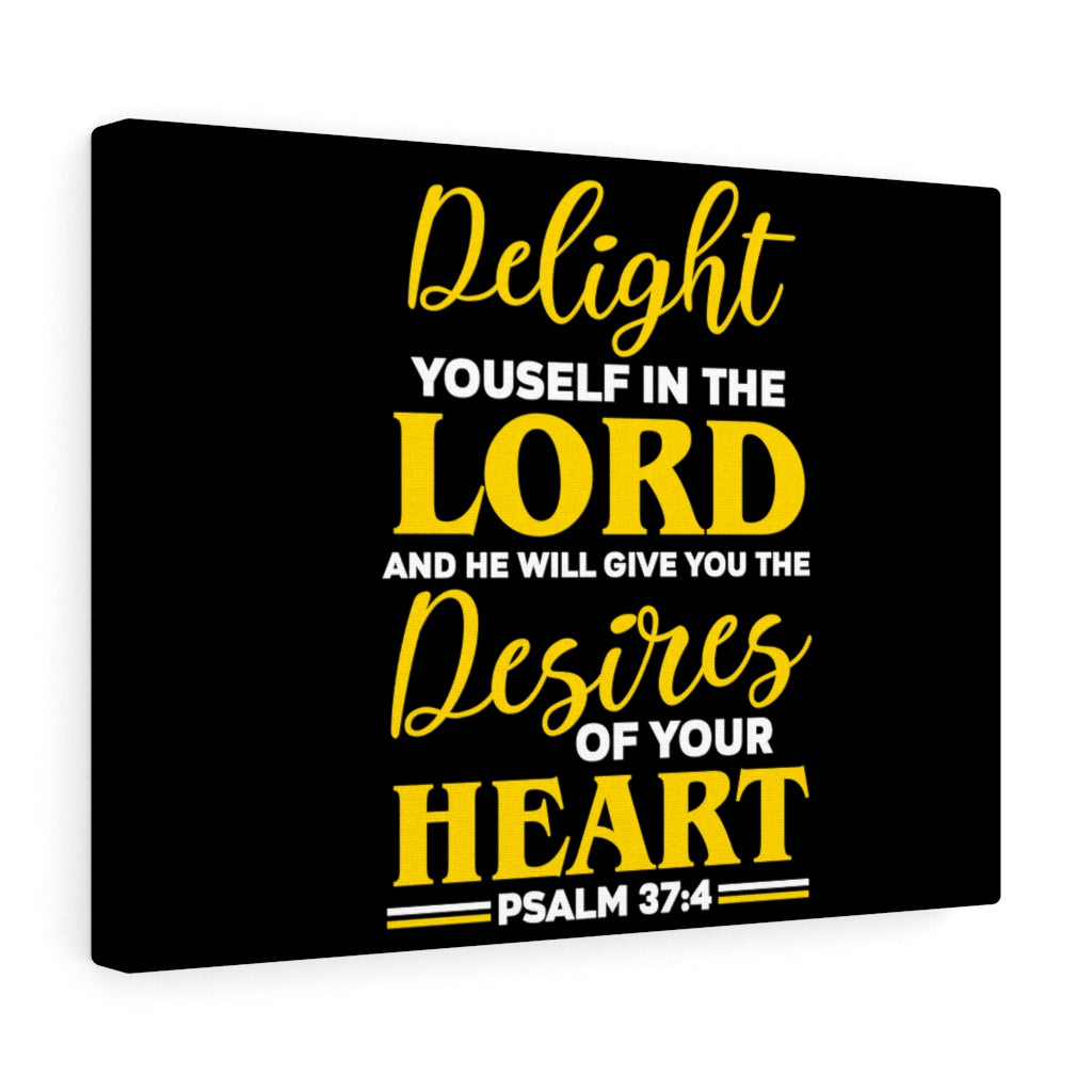 Scripture Walls Desires Of Your Heart Psalm 37:4 Bible Verse Canvas Christian Wall Art Ready to Hang Unframed-Express Your Love Gifts
