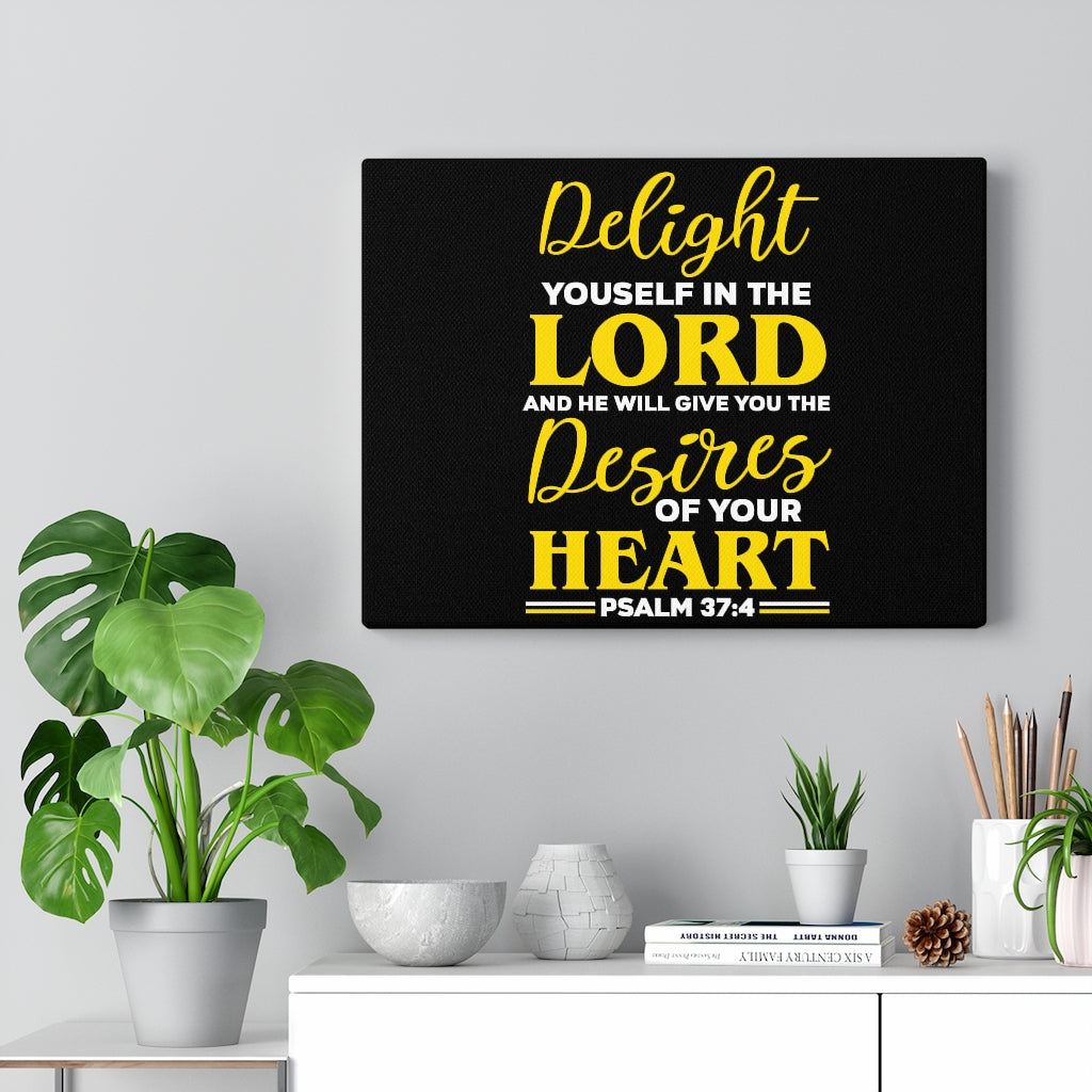 Scripture Walls Desires Of Your Heart Psalm 37:4 Bible Verse Canvas Christian Wall Art Ready to Hang Unframed-Express Your Love Gifts