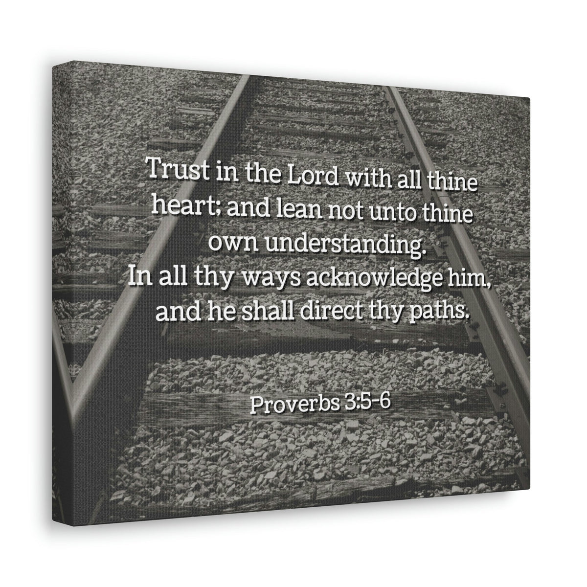 Scripture Walls Direct My Paths Train Tracks Proverbs 3:5 Bible Verse Canvas Christian Wall Art Ready to Hang Unframed-Express Your Love Gifts