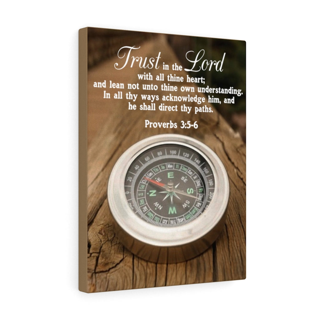 Scripture Walls Direct Thy Paths Proverbs 3:5-6 Wood Bible Verse Canvas Christian Wall Art Ready to Hang Unframed-Express Your Love Gifts