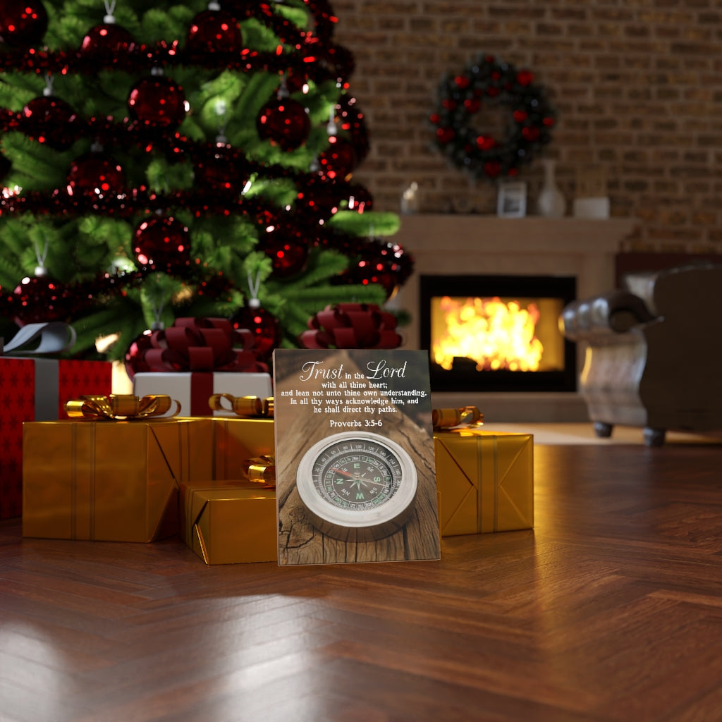 Scripture Walls Direct Thy Paths Proverbs 3:5-6 Wood Bible Verse Canvas Christian Wall Art Ready to Hang Unframed-Express Your Love Gifts