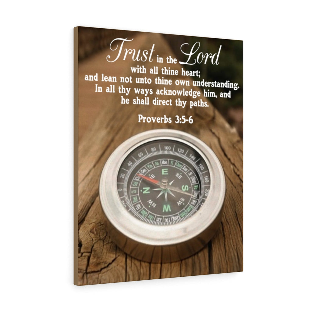 Scripture Walls Direct Thy Paths Proverbs 3:5-6 Wood Bible Verse Canvas Christian Wall Art Ready to Hang Unframed-Express Your Love Gifts