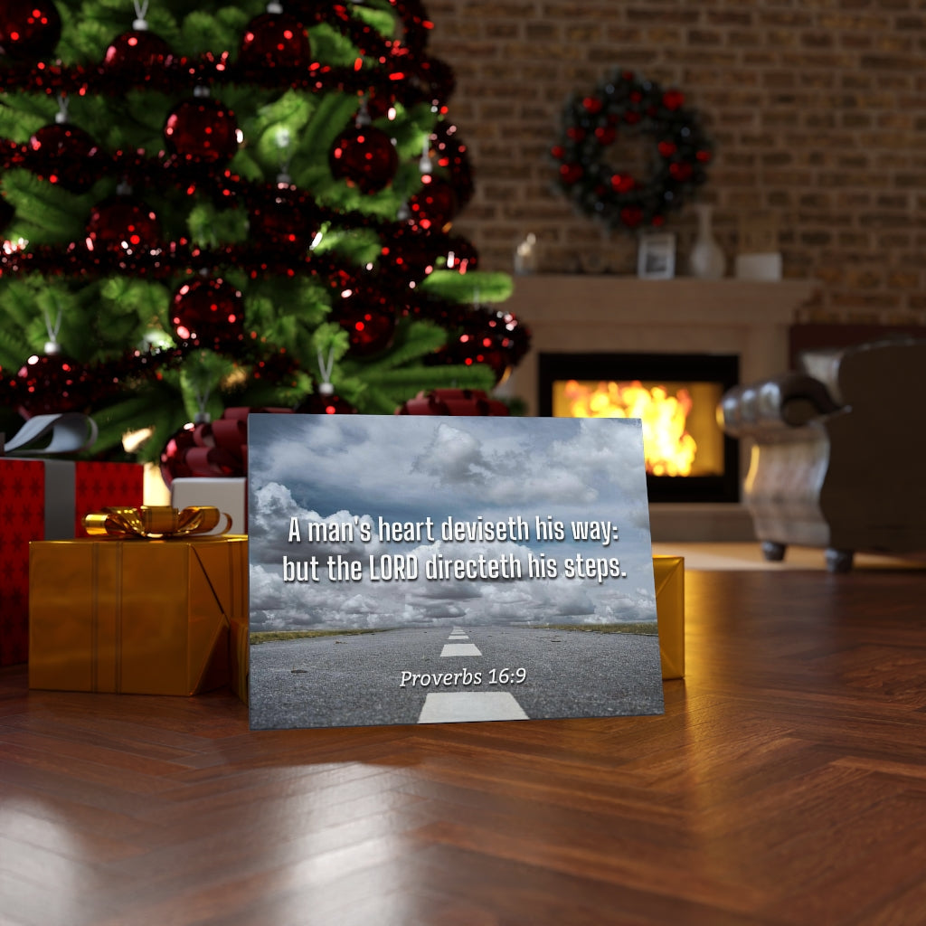 Scripture Walls Directeth His Steps Proverbs 16:9 Bible Verse Canvas Christian Wall Art Ready to Hang Unframed-Express Your Love Gifts