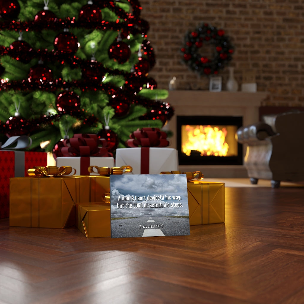 Scripture Walls Directeth His Steps Proverbs 16:9 Bible Verse Canvas Christian Wall Art Ready to Hang Unframed-Express Your Love Gifts