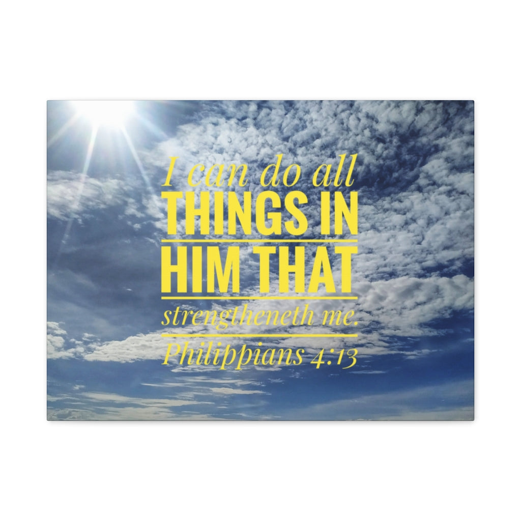 Scripture Walls Do All Things Philippians 4:13 Clouds Bible Verse Canvas Christian Wall Art Ready to Hang Unframed-Express Your Love Gifts