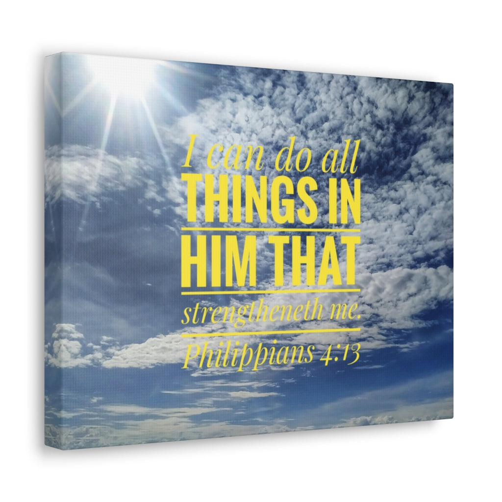 Scripture Walls Do All Things Philippians 4:13 Clouds Bible Verse Canvas Christian Wall Art Ready to Hang Unframed-Express Your Love Gifts