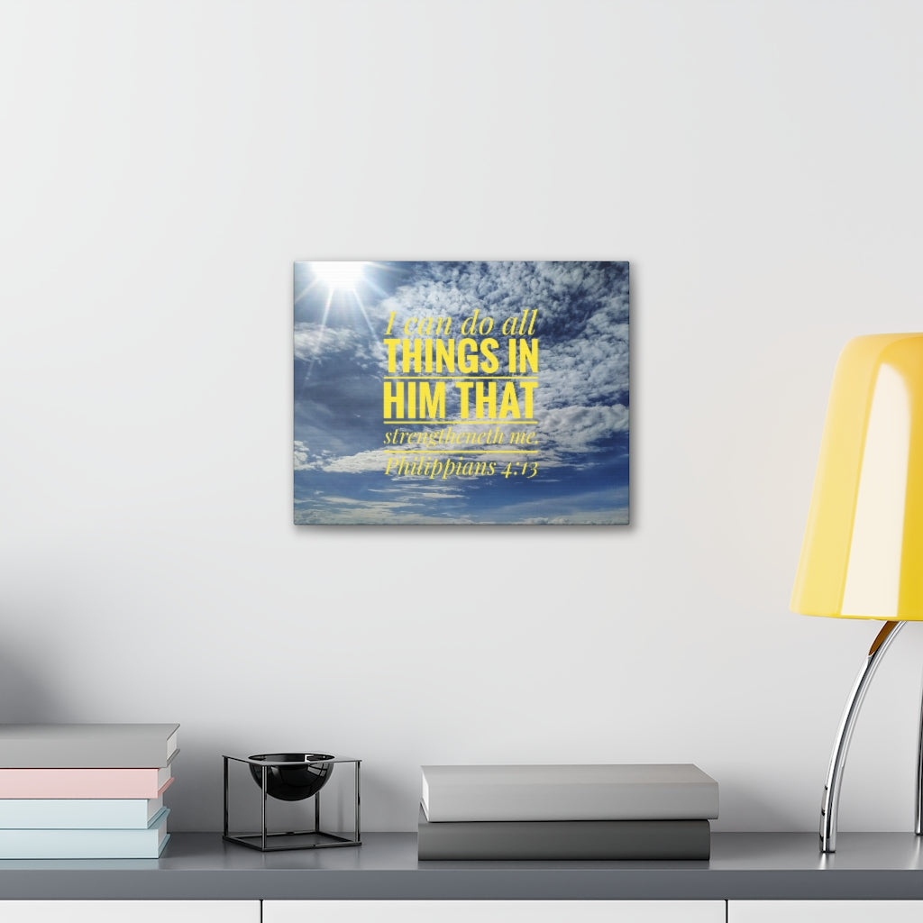 Scripture Walls Do All Things Philippians 4:13 Clouds Bible Verse Canvas Christian Wall Art Ready to Hang Unframed-Express Your Love Gifts