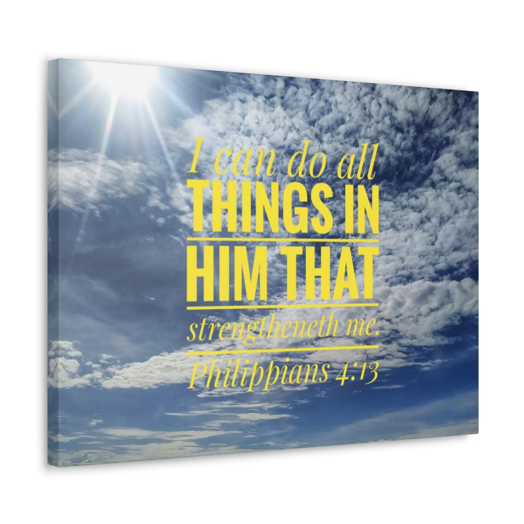 Scripture Walls Do All Things Philippians 4:13 Clouds Bible Verse Canvas Christian Wall Art Ready to Hang Unframed-Express Your Love Gifts