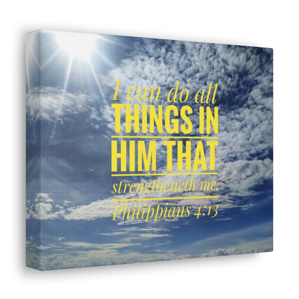 Scripture Walls Do All Things Philippians 4:13 Clouds Bible Verse Canvas Christian Wall Art Ready to Hang Unframed-Express Your Love Gifts