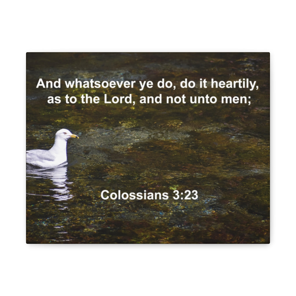 Scripture Walls Do It Heartily Colossians 3:23 Bible Verse Canvas Christian Wall Art Ready to Hang Unframed-Express Your Love Gifts
