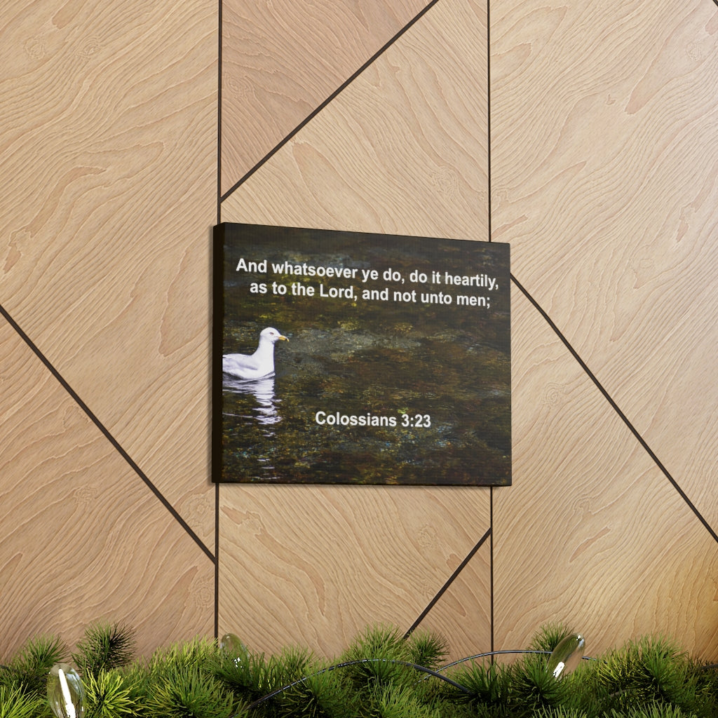 Scripture Walls Do It Heartily Colossians 3:23 Bible Verse Canvas Christian Wall Art Ready to Hang Unframed-Express Your Love Gifts