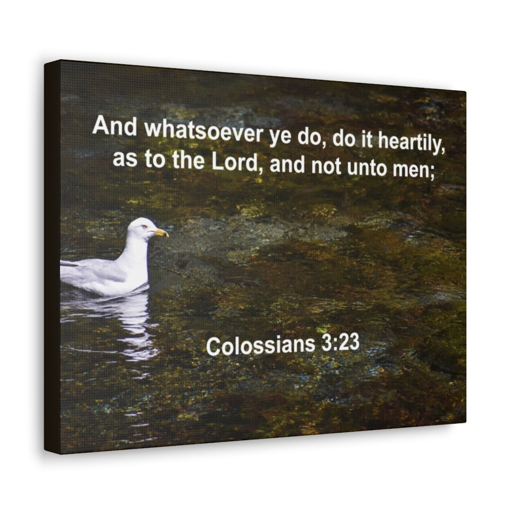 Scripture Walls Do It Heartily Colossians 3:23 Bible Verse Canvas Christian Wall Art Ready to Hang Unframed-Express Your Love Gifts