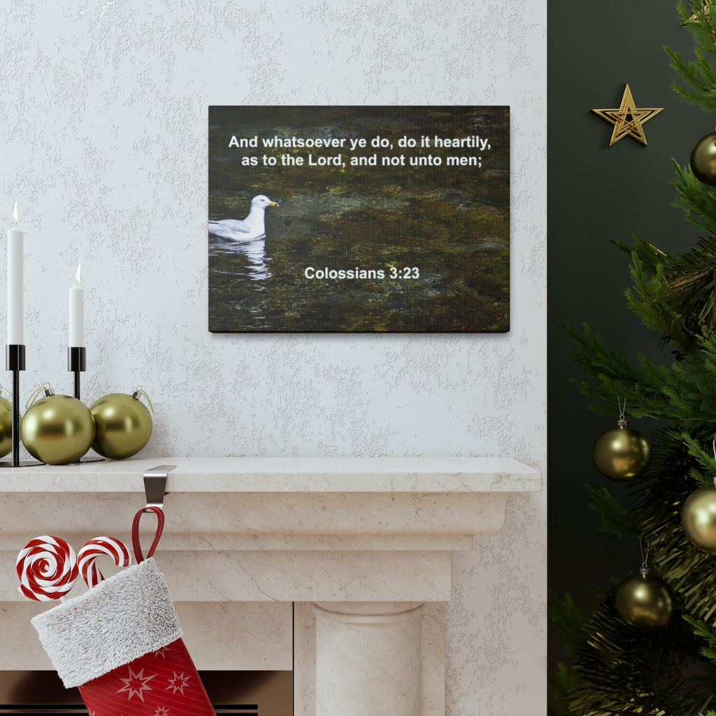 Scripture Walls Do It Heartily Colossians 3:23 Bible Verse Canvas Christian Wall Art Ready to Hang Unframed-Express Your Love Gifts