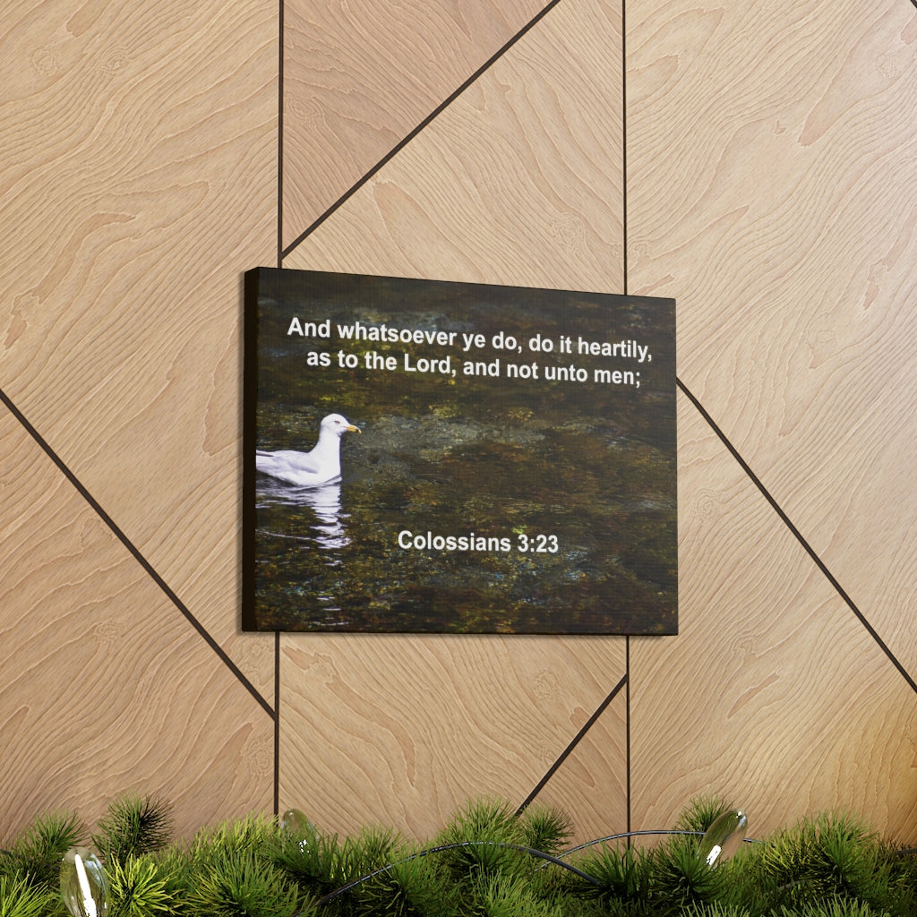 Scripture Walls Do It Heartily Colossians 3:23 Bible Verse Canvas Christian Wall Art Ready to Hang Unframed-Express Your Love Gifts