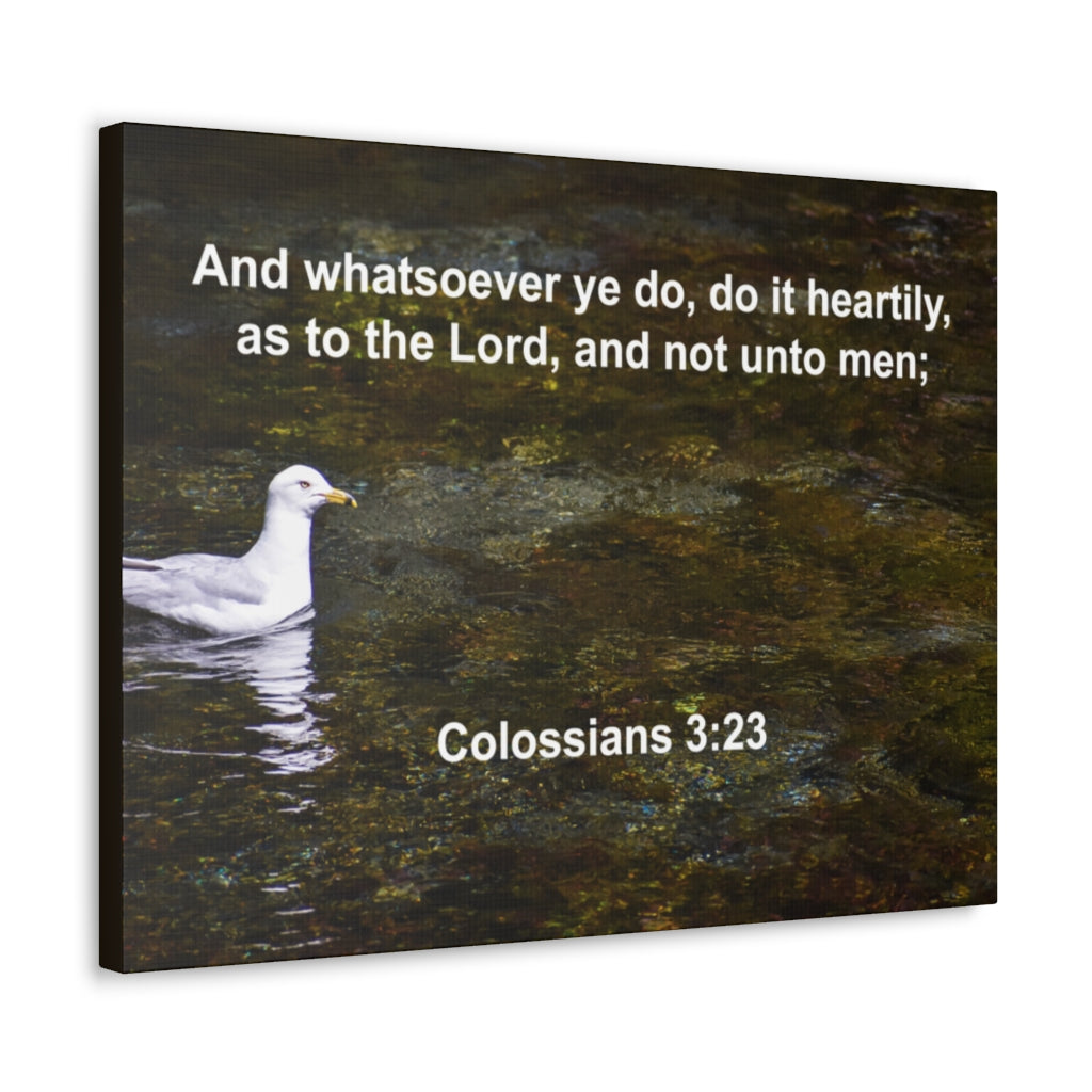 Scripture Walls Do It Heartily Colossians 3:23 Bible Verse Canvas Christian Wall Art Ready to Hang Unframed-Express Your Love Gifts