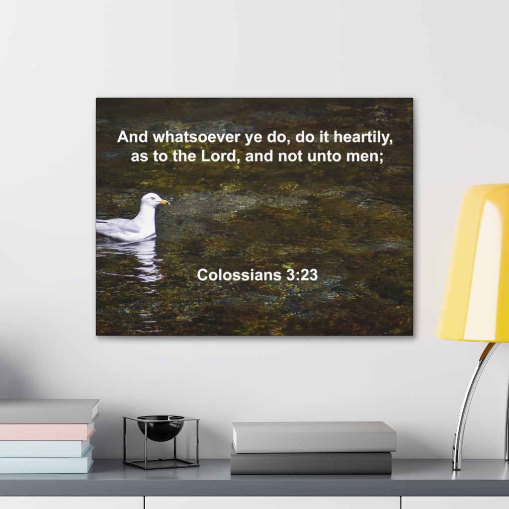 Scripture Walls Do It Heartily Colossians 3:23 Bible Verse Canvas Christian Wall Art Ready to Hang Unframed-Express Your Love Gifts