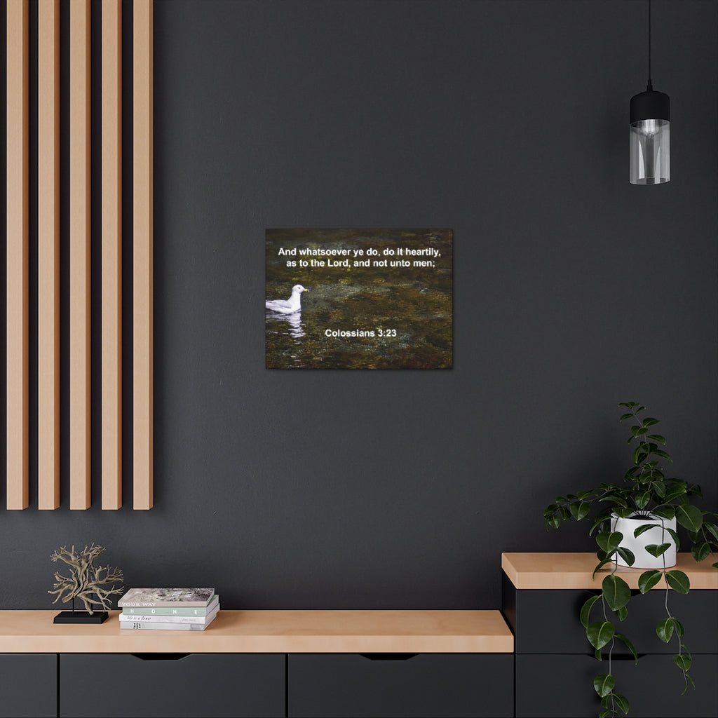 Scripture Walls Do It Heartily Colossians 3:23 Bible Verse Canvas Christian Wall Art Ready to Hang Unframed-Express Your Love Gifts