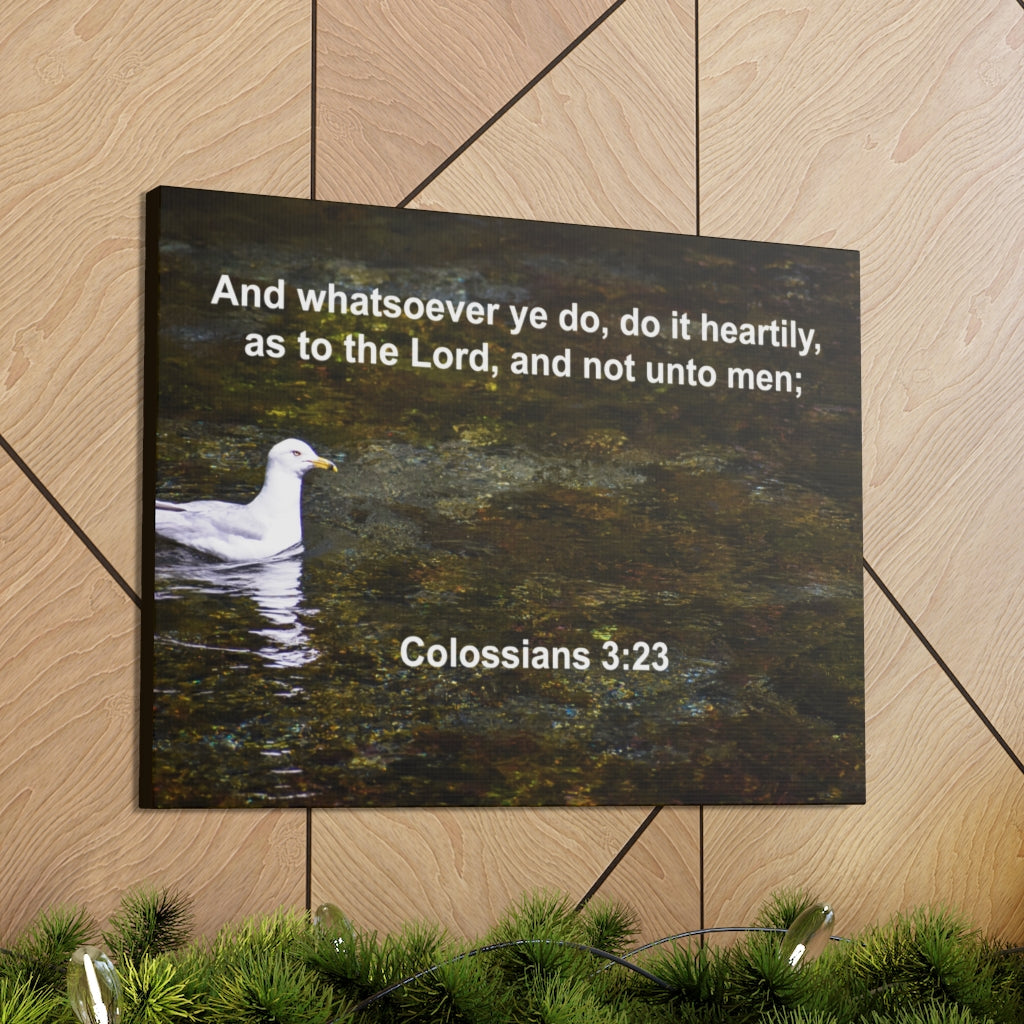 Scripture Walls Do It Heartily Colossians 3:23 Bible Verse Canvas Christian Wall Art Ready to Hang Unframed-Express Your Love Gifts