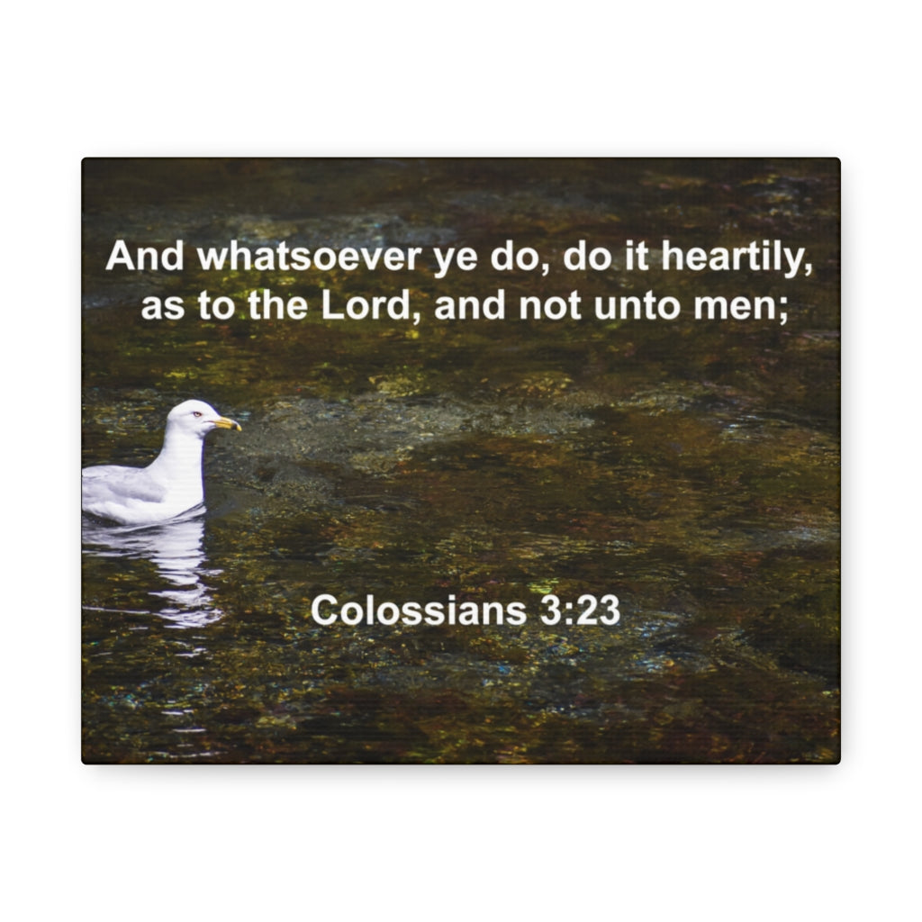 Scripture Walls Do It Heartily Colossians 3:23 Bible Verse Canvas Christian Wall Art Ready to Hang Unframed-Express Your Love Gifts