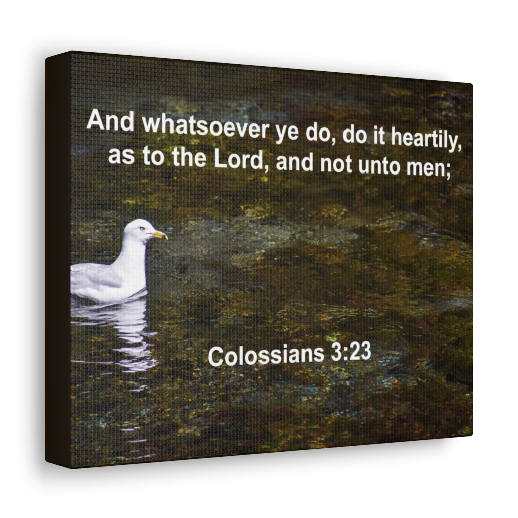 Scripture Walls Do It Heartily Colossians 3:23 Bible Verse Canvas Christian Wall Art Ready to Hang Unframed-Express Your Love Gifts