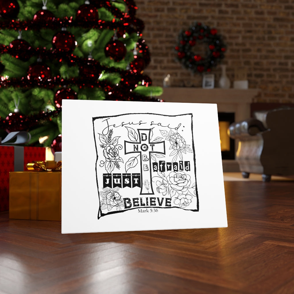 Scripture Walls Do Not Be Afraid Just Believe Mark 5:36 Bible Verse Canvas Christian Wall Art Ready to Hang Unframed-Express Your Love Gifts