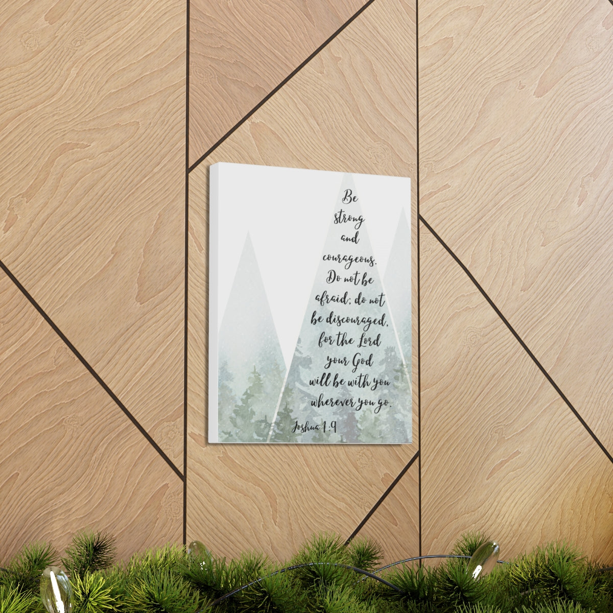 Scripture Walls Do Not Be Discouraged Joshua 1:9 Tree Bible Verse Canvas Christian Wall Art Ready to Hang Unframed-Express Your Love Gifts