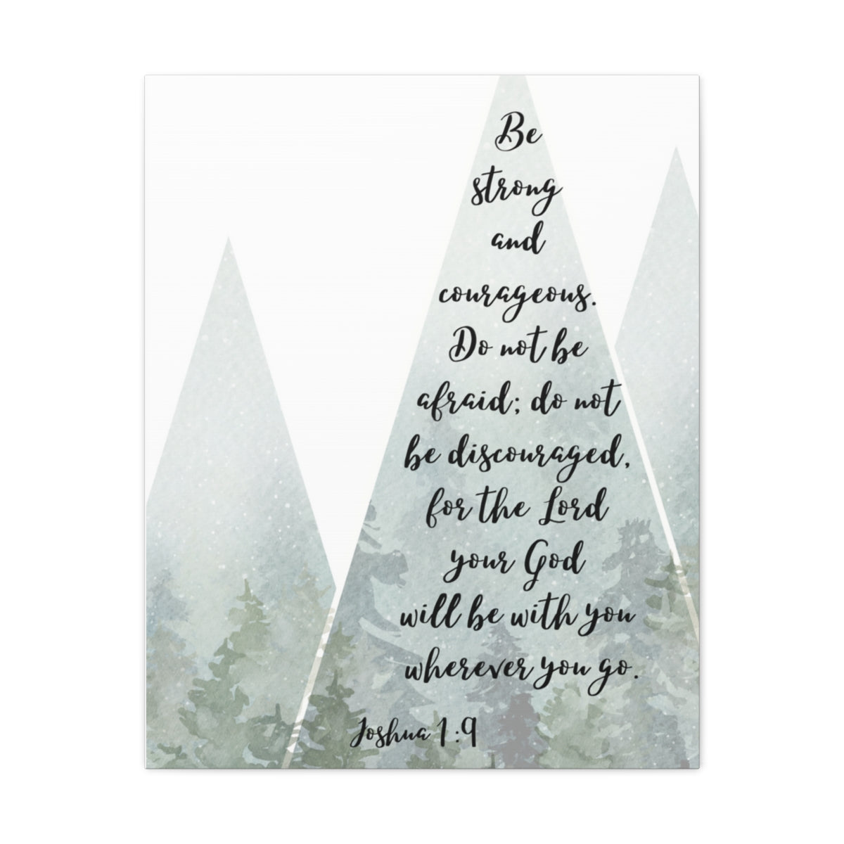 Scripture Walls Do Not Be Discouraged Joshua 1:9 Tree Bible Verse Canvas Christian Wall Art Ready to Hang Unframed-Express Your Love Gifts